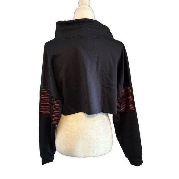 LF Los Angeles Sport Black Orange Crop Long Sleeve Oversized Jacket Small - Picture 2 of 5